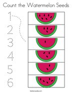 Count the Watermelon Seeds Coloring Page