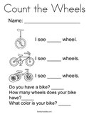 Count the Wheels Coloring Page