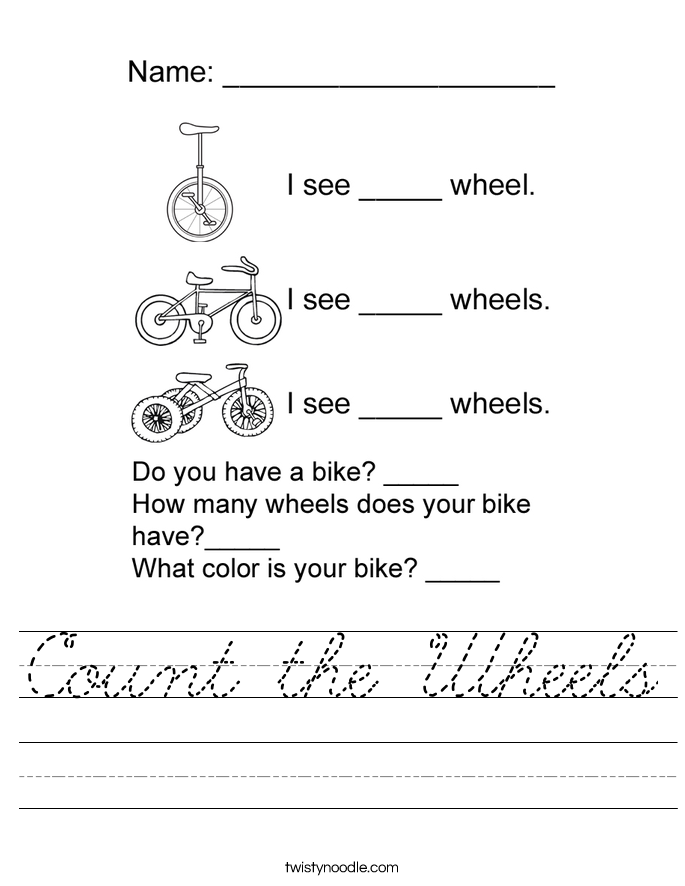 Count the Wheels Worksheet