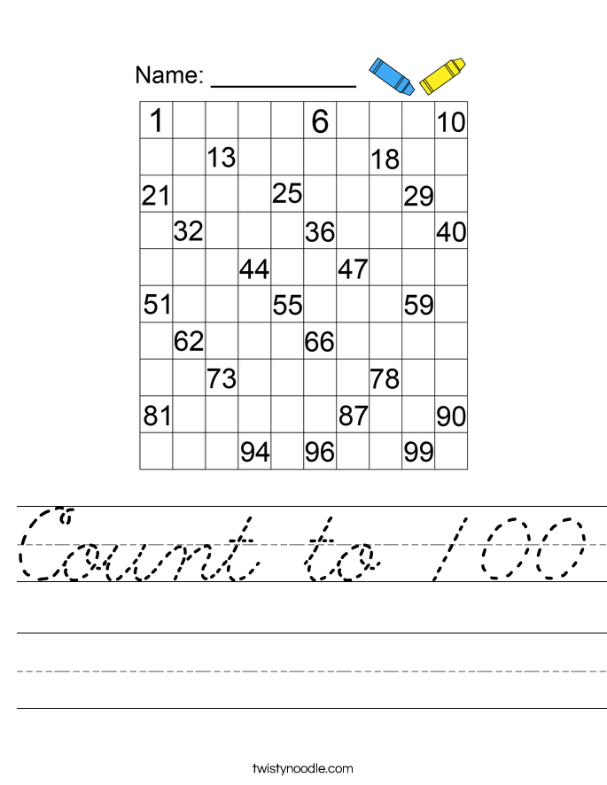 Count to 100 Worksheet