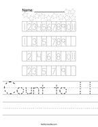 number 11 worksheets twisty noodle