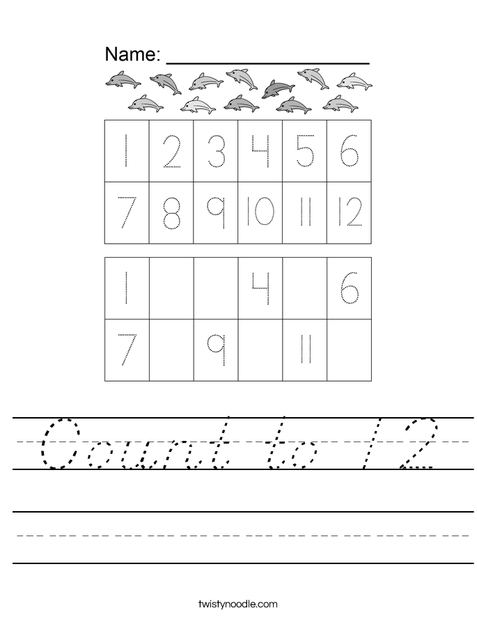 Count to 12 Worksheet