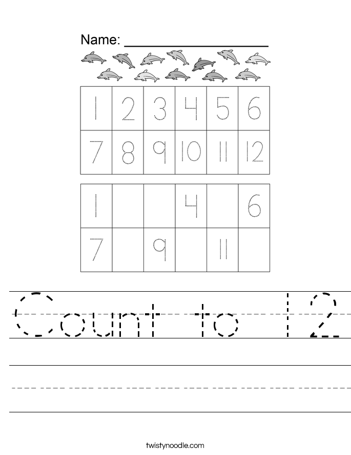 Count to 12 Worksheet