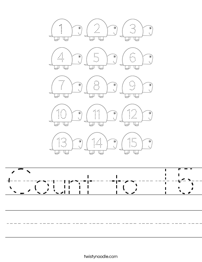 Count to 15 Worksheet