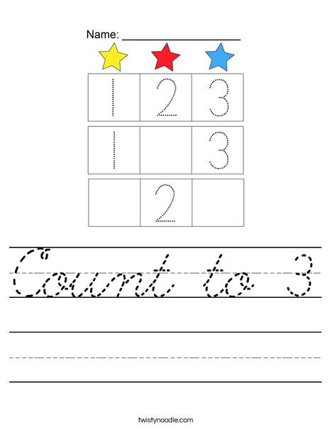 Count to 3 Worksheet