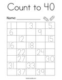 Count to 40 Coloring Page