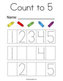 Count to 5 Coloring Page