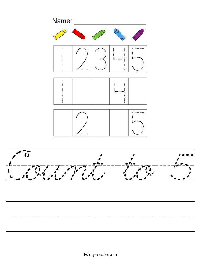 Count to 5 Worksheet
