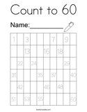 Count to 60 Coloring Page