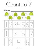 Count to 7 Coloring Page