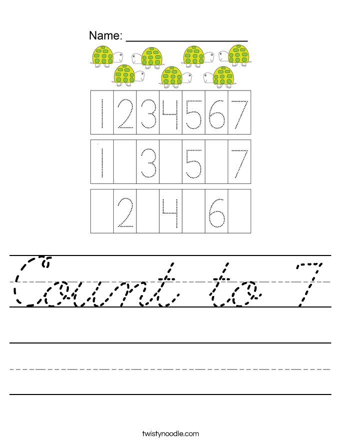 Count to 7 Worksheet