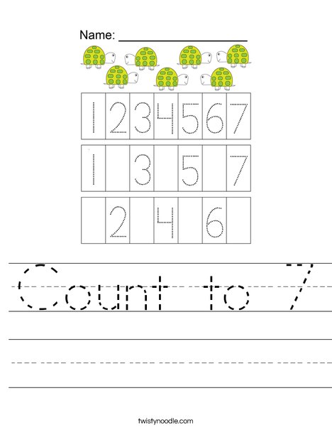 Count to 7 Worksheet