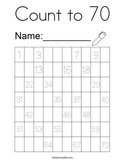 Count to 70 Coloring Page