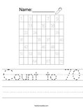 Count to 70 Worksheet