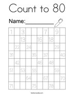Count to 80 Coloring Page