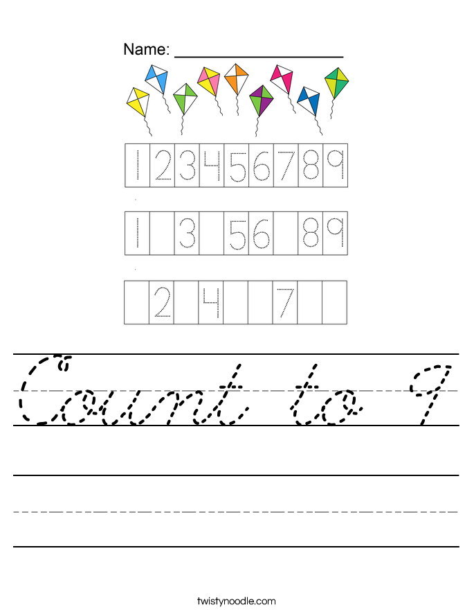 Count to 9 Worksheet