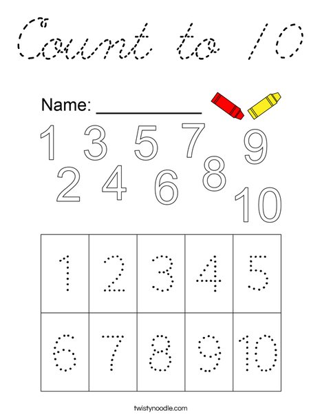 Count to Ten Coloring Page