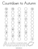 Countdown to Autumn Coloring Page