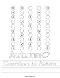 Countdown to Autumn Worksheet
