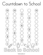 Countdown to School Coloring Page