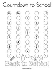Countdown to School Coloring Page