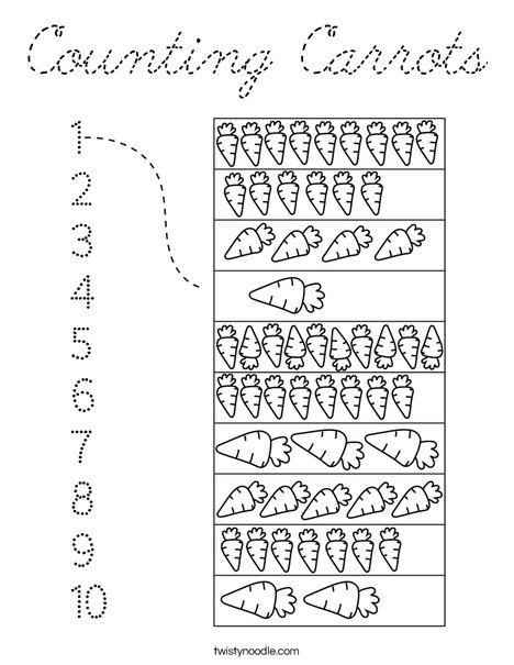 Counting Carrots Coloring Page