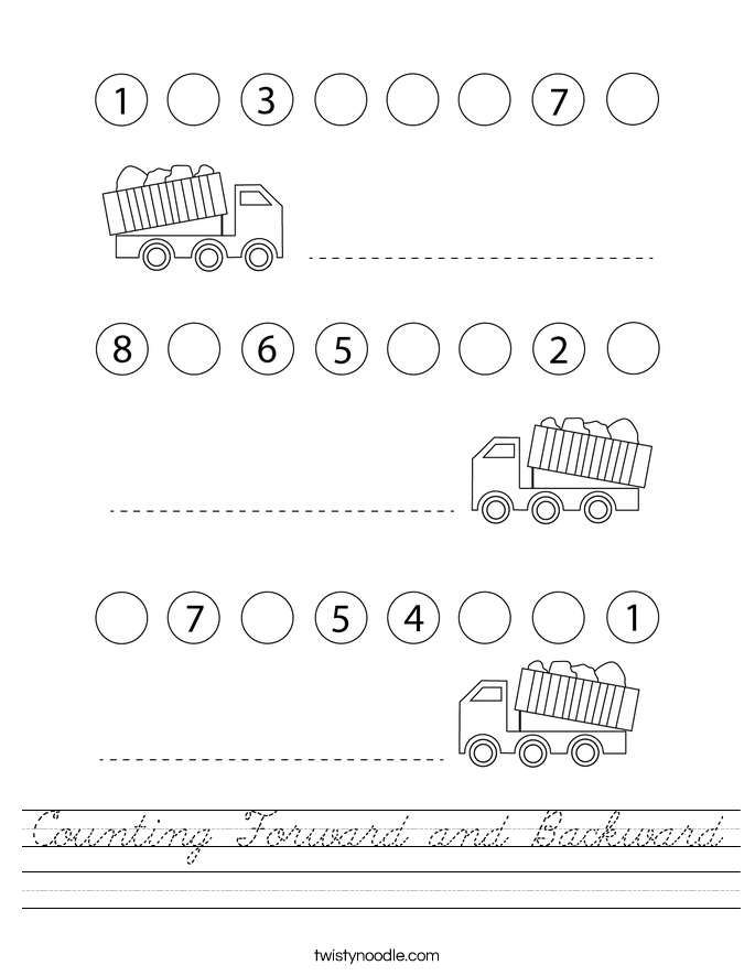 Counting Forward and Backward Worksheet