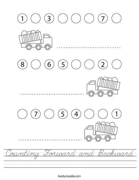Counting Forward and Backward Worksheet
