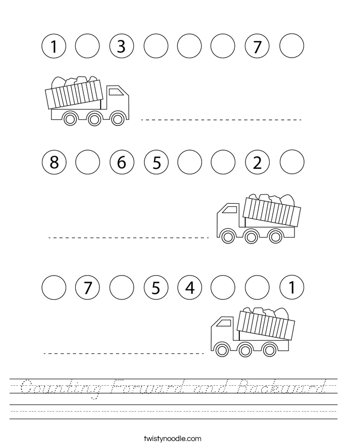 Counting Forward and Backward Worksheet