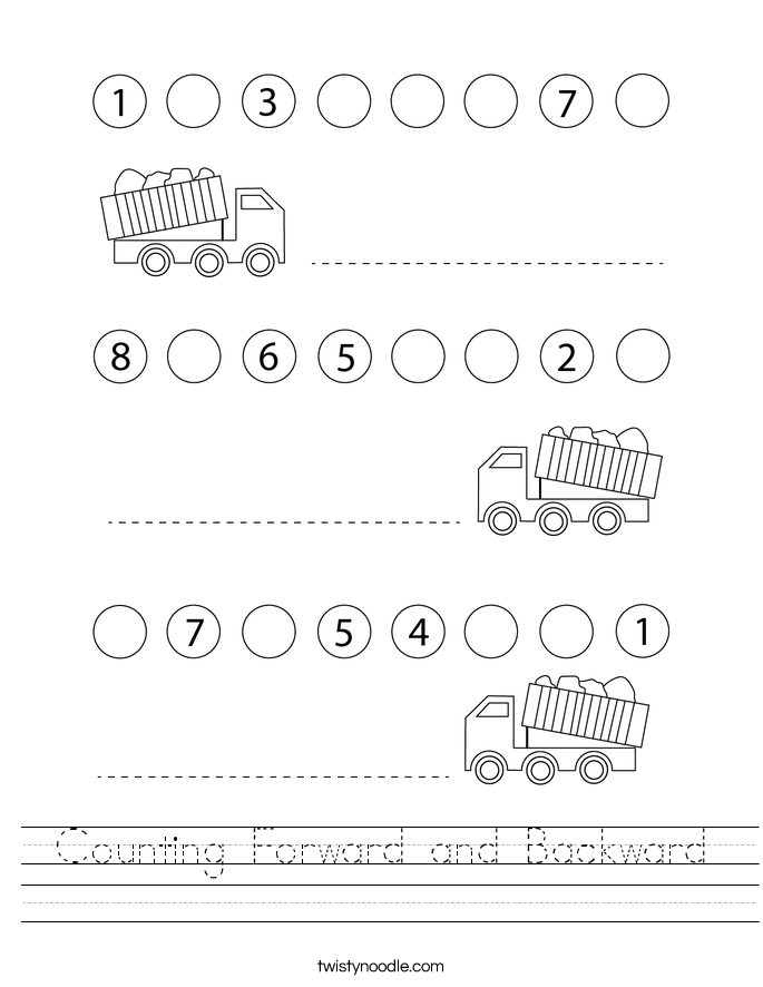 Counting Forward and Backward Worksheet