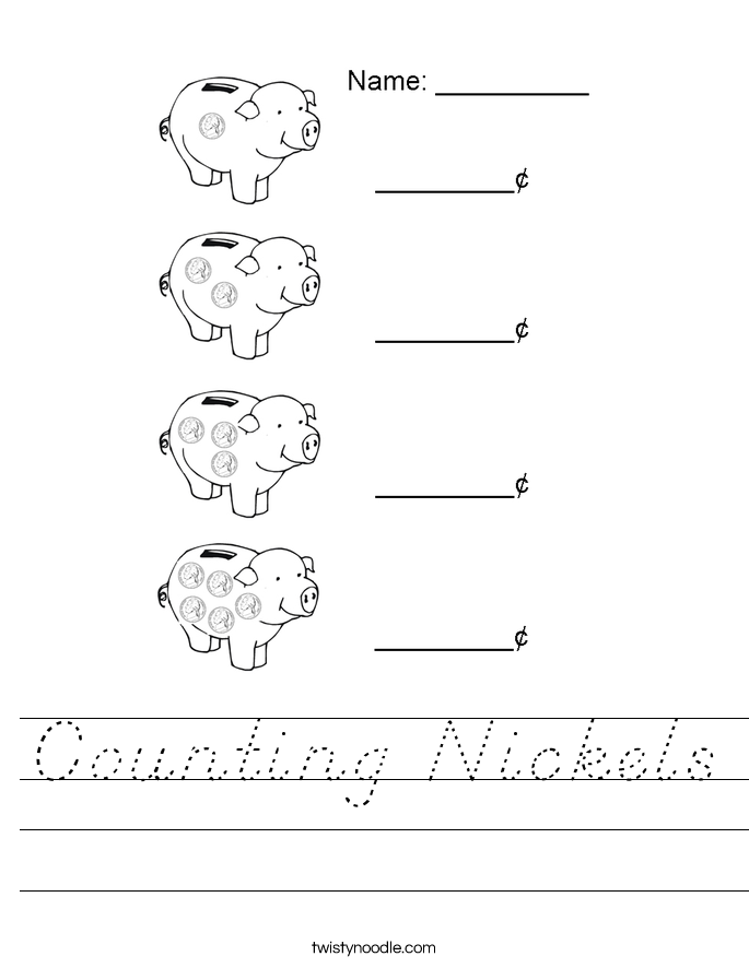 Counting Nickels Worksheet