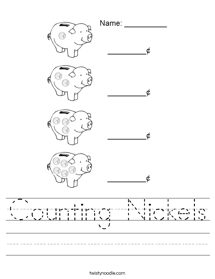 Counting Nickels Worksheet Twisty Noodle Counting Nickels Worksheet Twisty Noodle