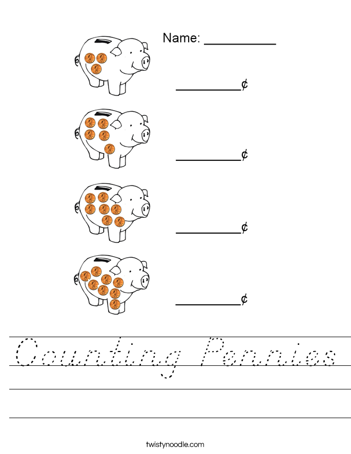Counting Pennies Worksheet