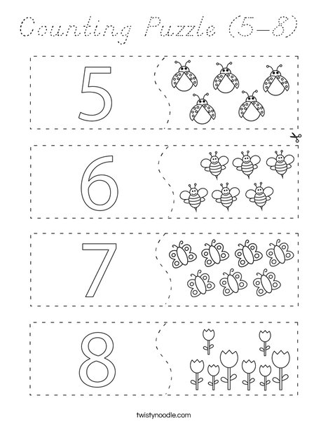 Counting Puzzle (5-8 Coloring Page