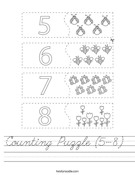 Counting Puzzle (5-8 Worksheet