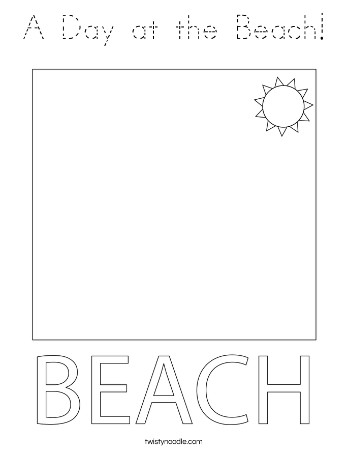 A Day at the Beach! Coloring Page