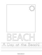 A Day at the Beach Handwriting Sheet