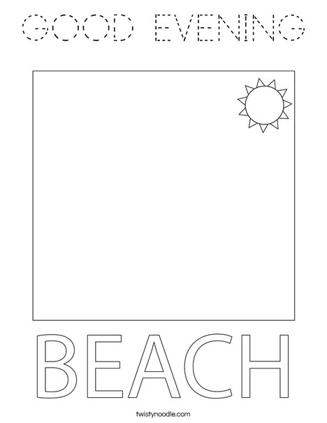 Couple at the Beach Coloring Page