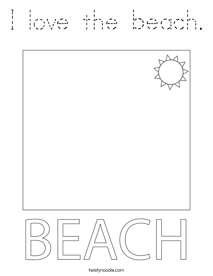 I love the beach. Coloring Page