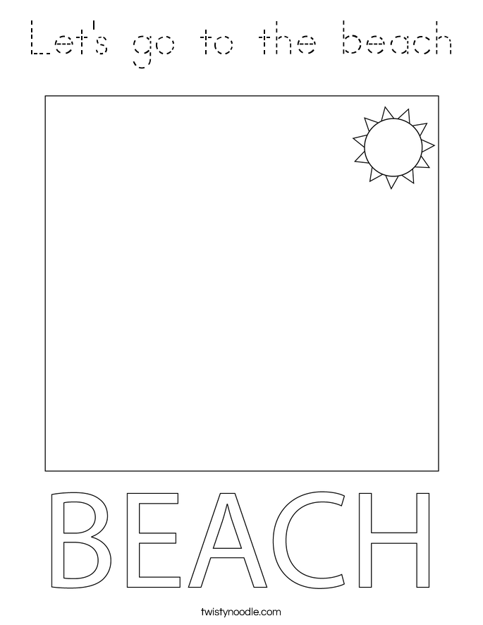 Let's go to the beach Coloring Page