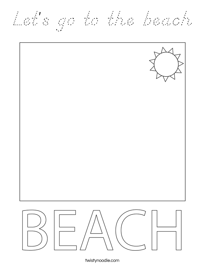 Let's go to the beach Coloring Page