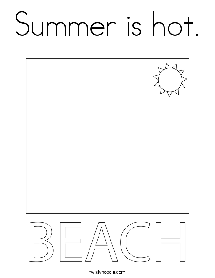 Summer is hot. Coloring Page