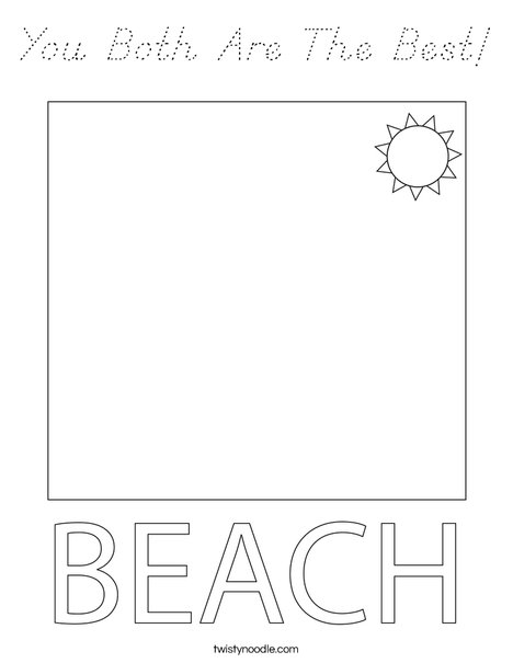 Couple at the Beach Coloring Page