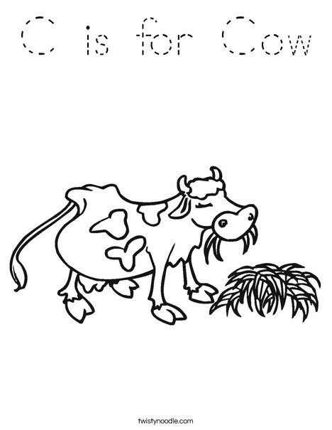 Cow Chewing Coloring Page