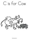 C is for Cow Coloring Page