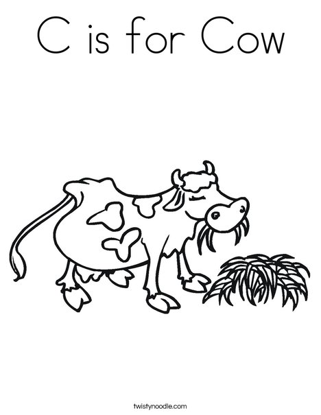 Cow Chewing Coloring Page