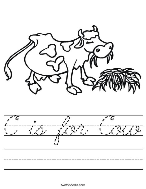 Cow Chewing Worksheet