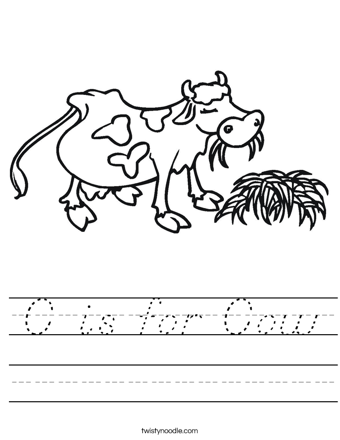 C is for Cow Worksheet