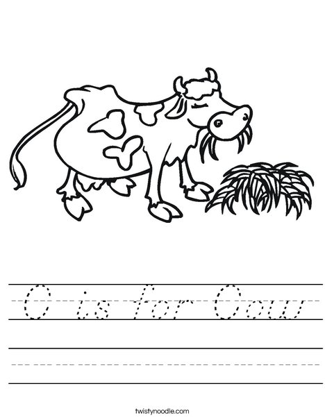 Cow Chewing Worksheet