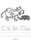 C is for Cow Worksheet